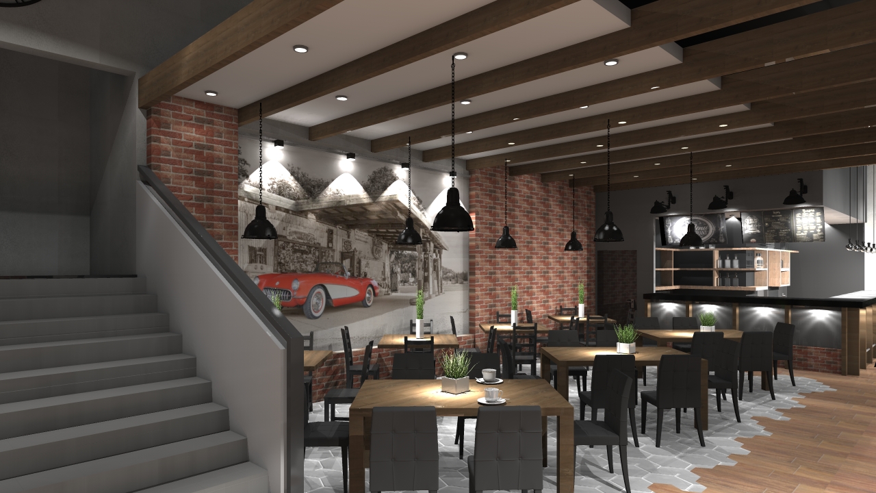 Projekt wnętrza restauracji