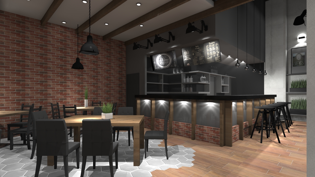 Projekt wnętrza restauracji