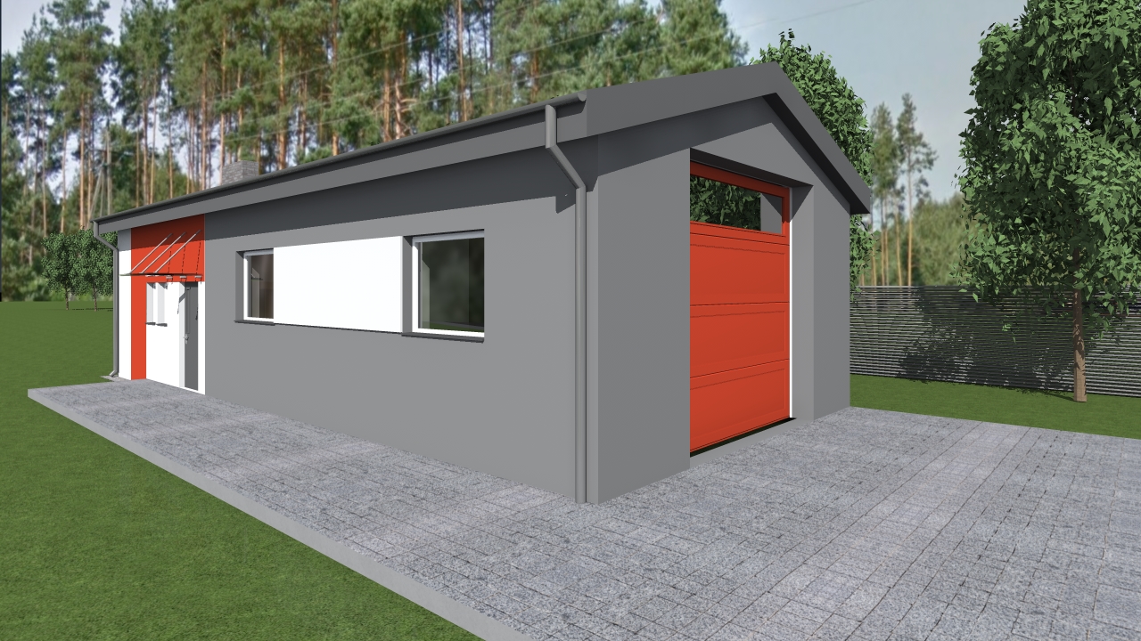 Projekt budynku garażowego strażackiego